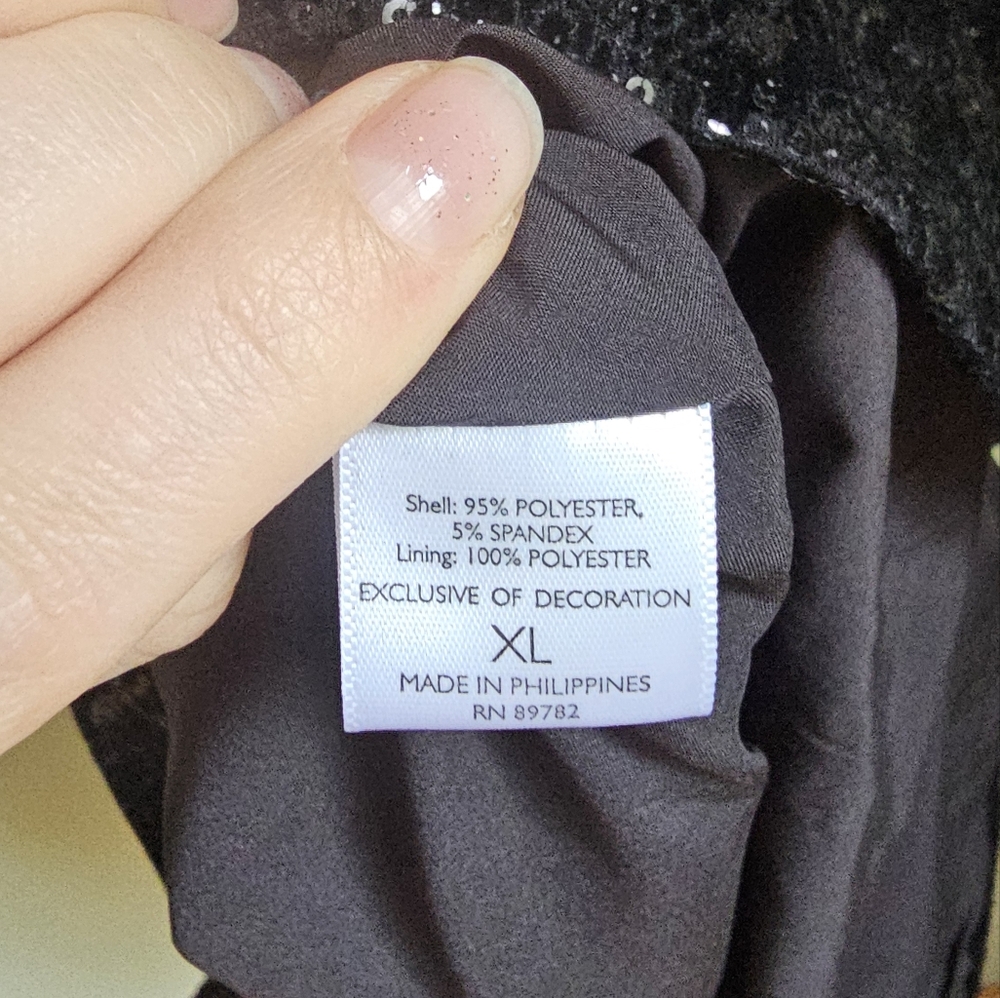 Natori Black Velvet Shimmer Kimono Tunic Dress Size XL - Picture 6 of 10